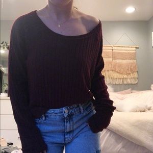 Deep maroon long sleeve shirt